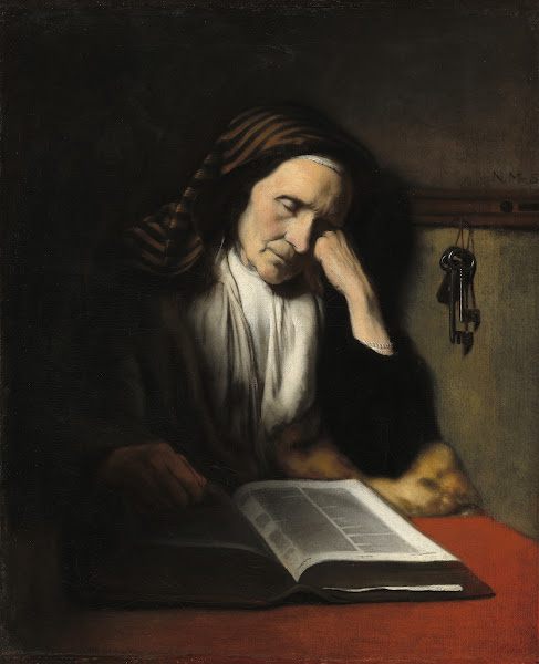 An Old Woman Dozing over a Book c 1655
