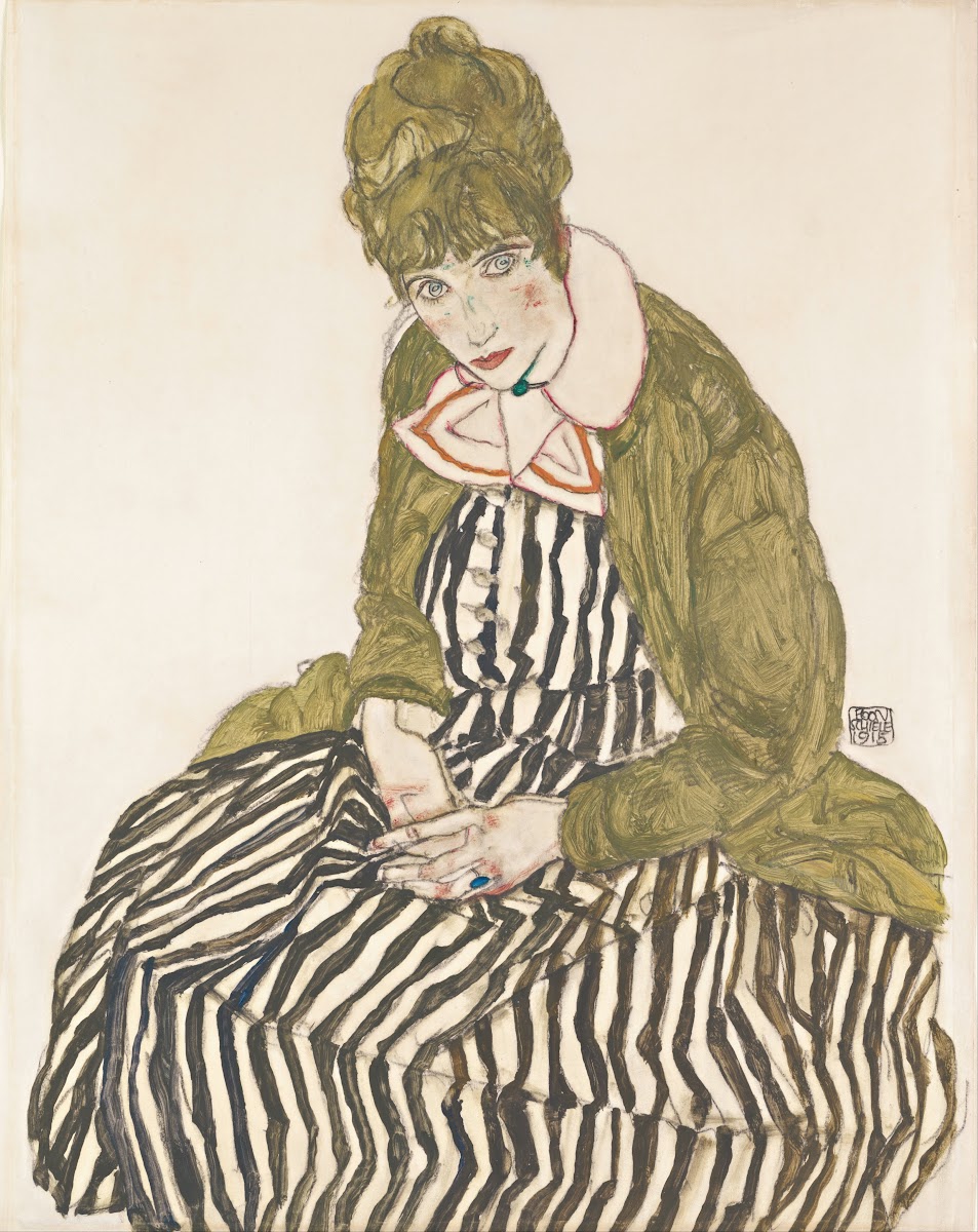 Edith with Striped Dress Sitting 1915