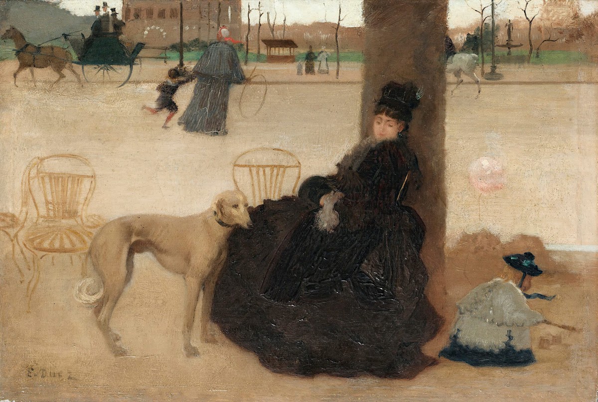 Young mother with her child in a park