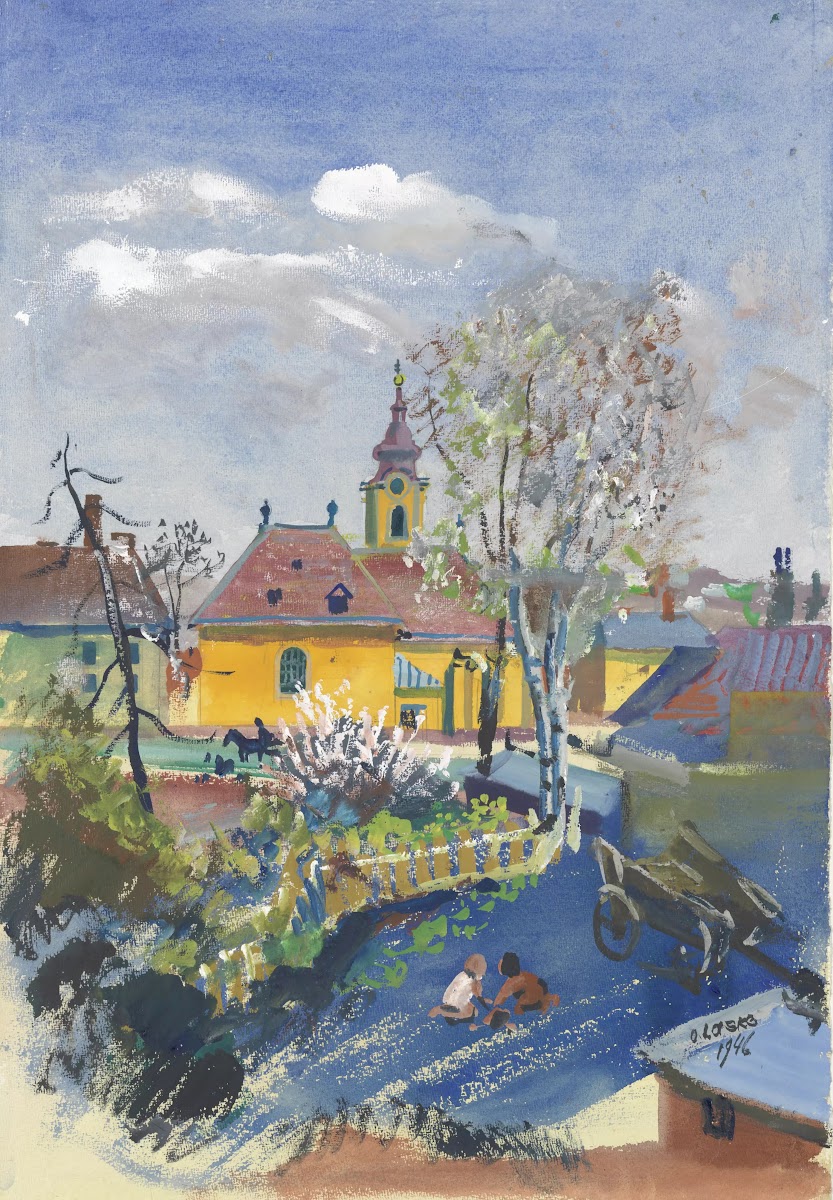 Frühjahr 1946 in Ober St Veit Blick auf die Pfarrkirche 1946