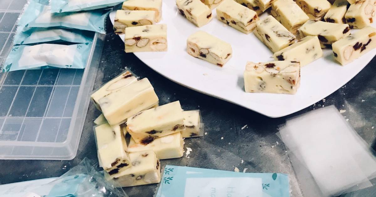 Kẹo nougat (kẹo hạnh phúc) cách làm siêu siêu dễ 😝😝😝😝