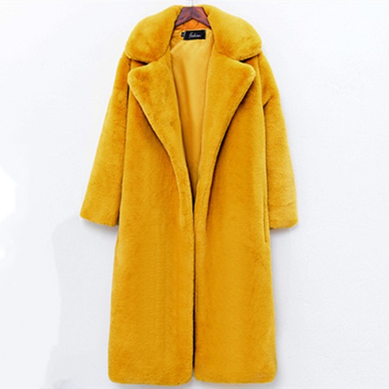 Women's fur-look coat for street style