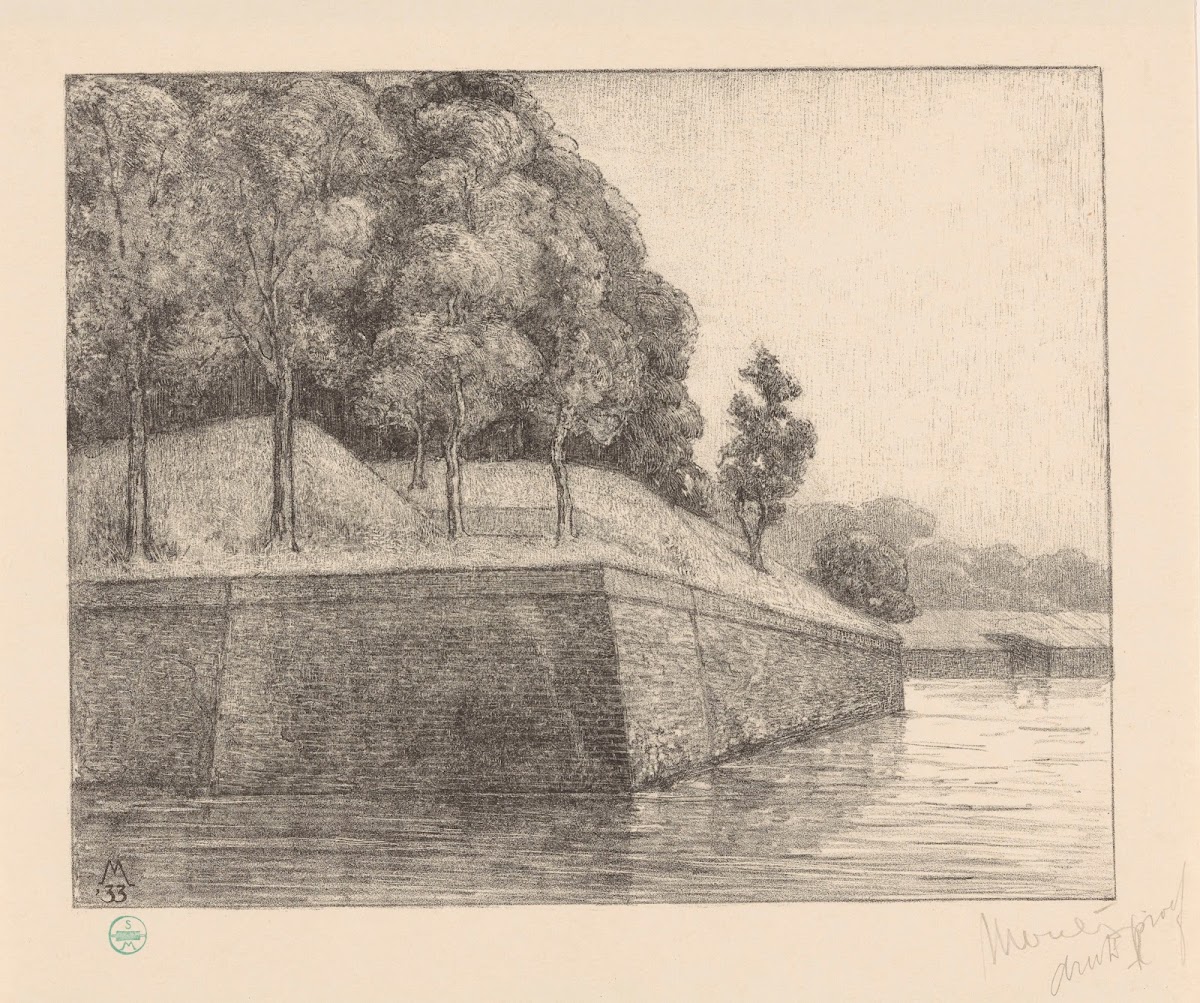 Gezicht op bastion Oud Molen westzijde 1933