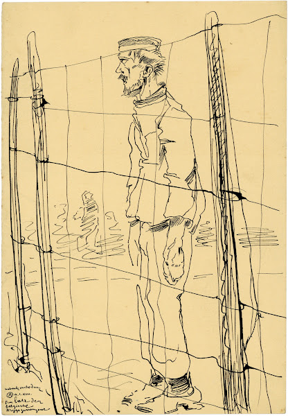 Ontwerp lithografie Ten bate der Belgische krijgsgevangenen 1917