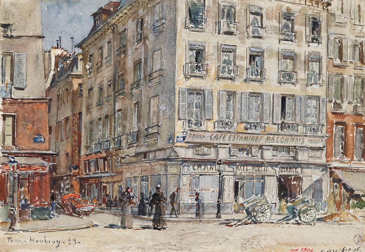 Intersection de deux rues à Paris en 1899 1899