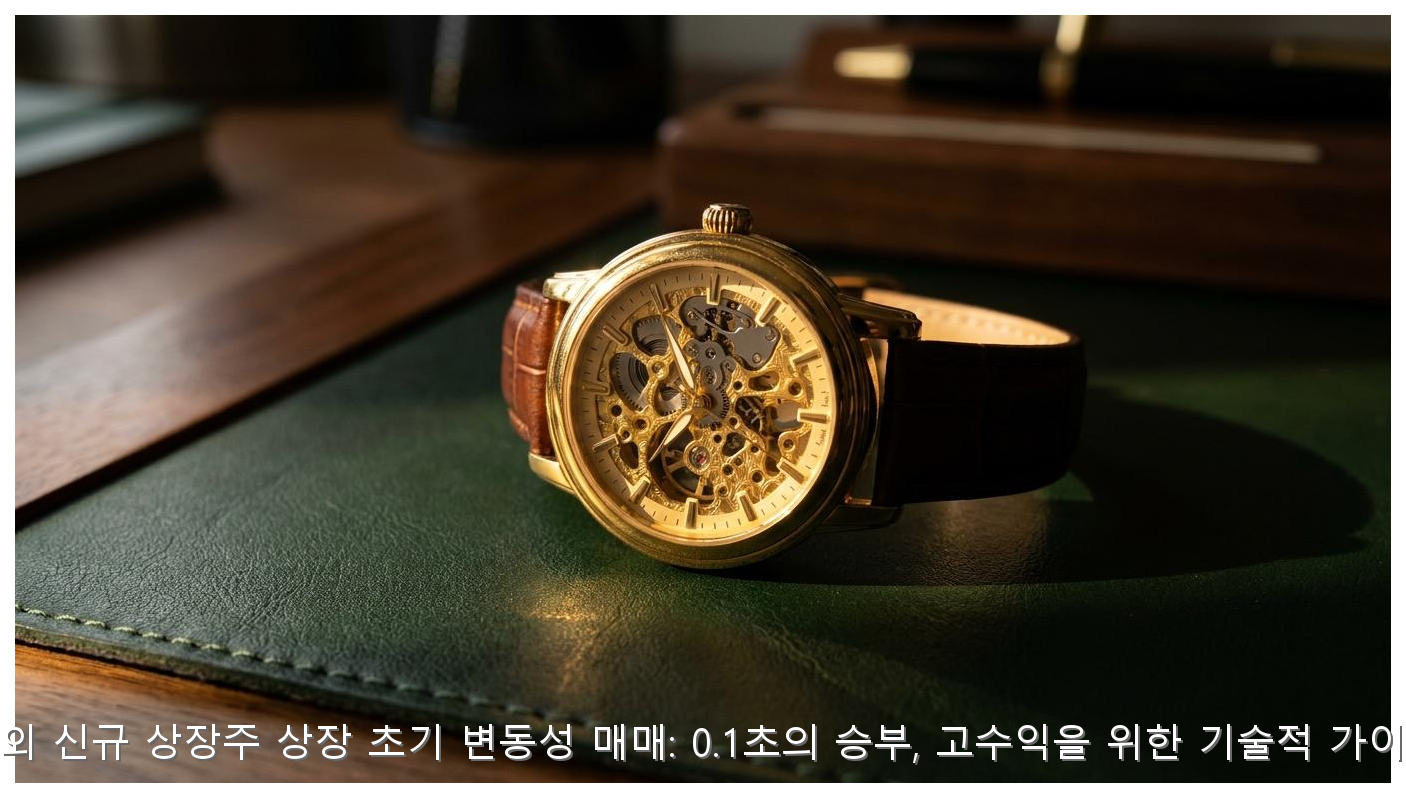 해외 신규 상장주 상장 초기 변동성 매매: 0.1초의 승부, 고수익을 위한 기술적 가이드 핵심 안내 및 분석 인포그래픽 (2)