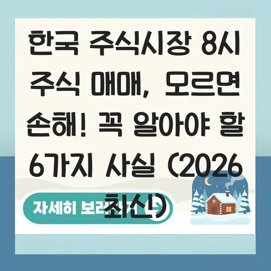 한국 주식시장 8시 주식 매매
