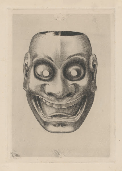 Japanese theatre mask made of lacquered wood 1856 1897