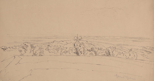 Vast Landscape of the Taunus Valley with a Town 1879