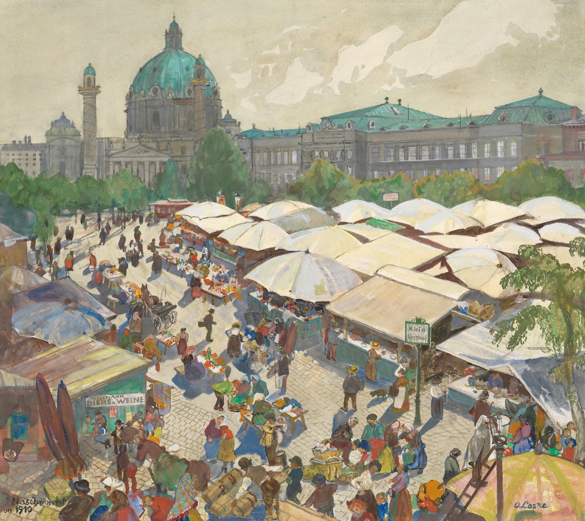 Der alte Naschmarkt mit der Karlskirche um 1910 1922