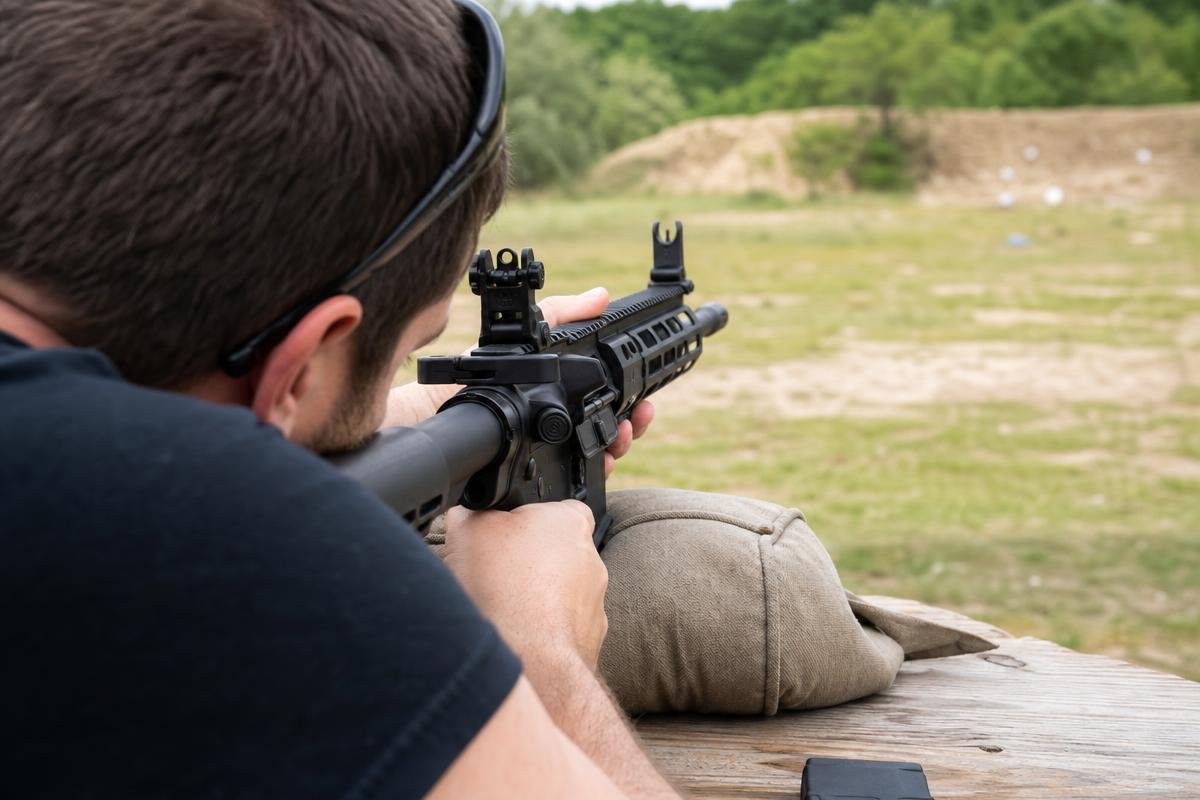 Zeroing AR-15 backup sights at a safe range