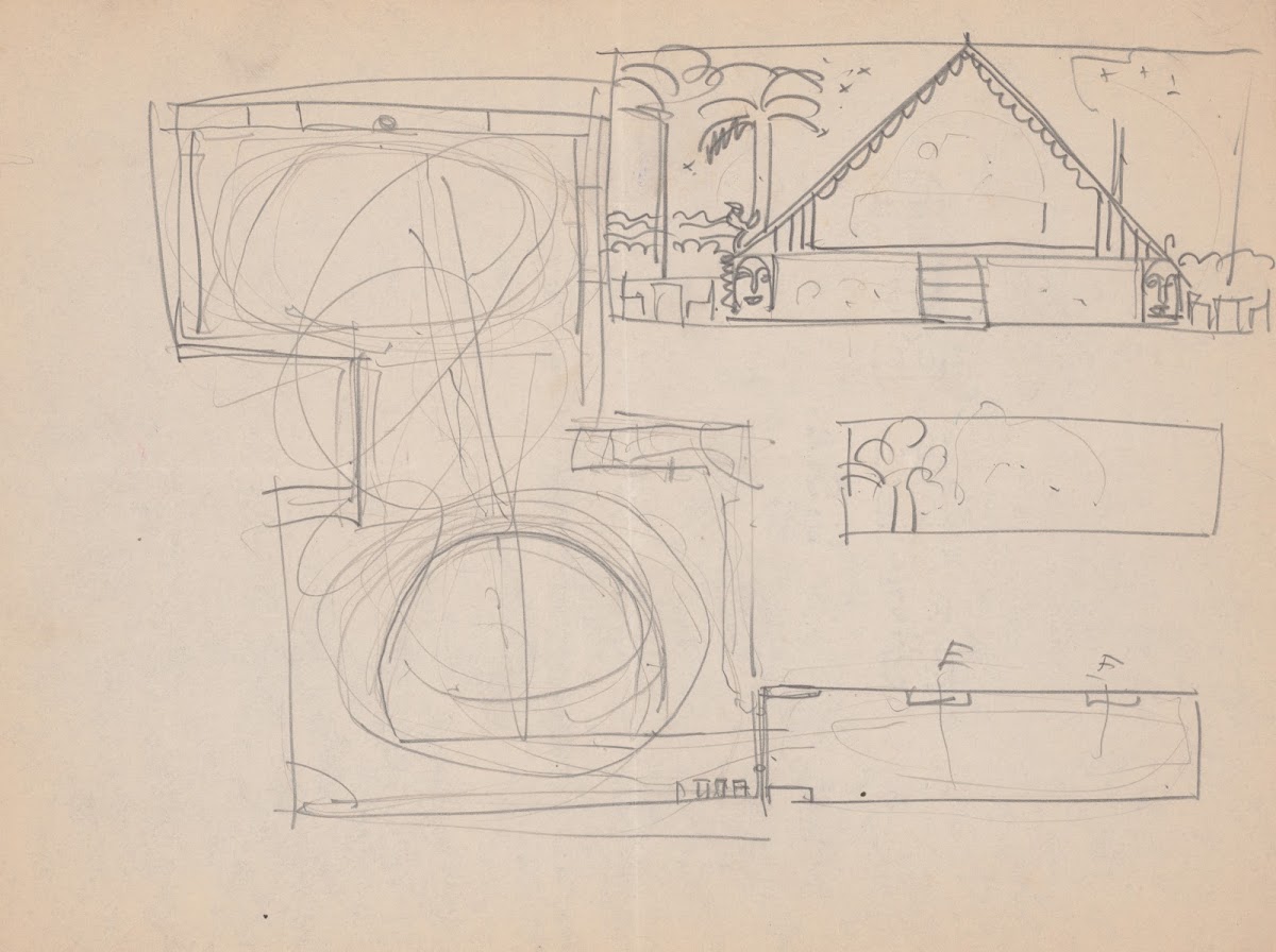 Design sketches for Hotel Alamac 71st and Broadway New York NY Details of Congo