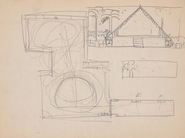 Design sketches for Hotel Alamac 71st and Broadway New York NY Details of Congo