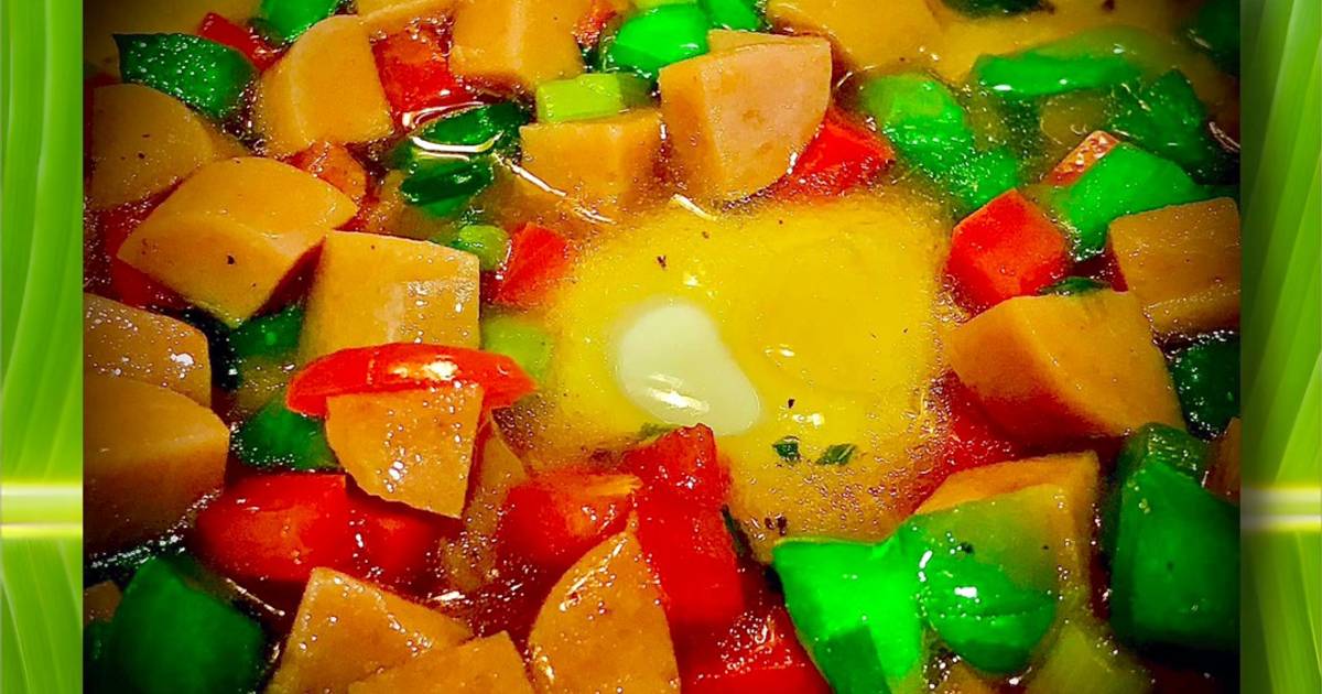 Trứng Gà Hấp Ớt Chuông Sốt Dầu Hào