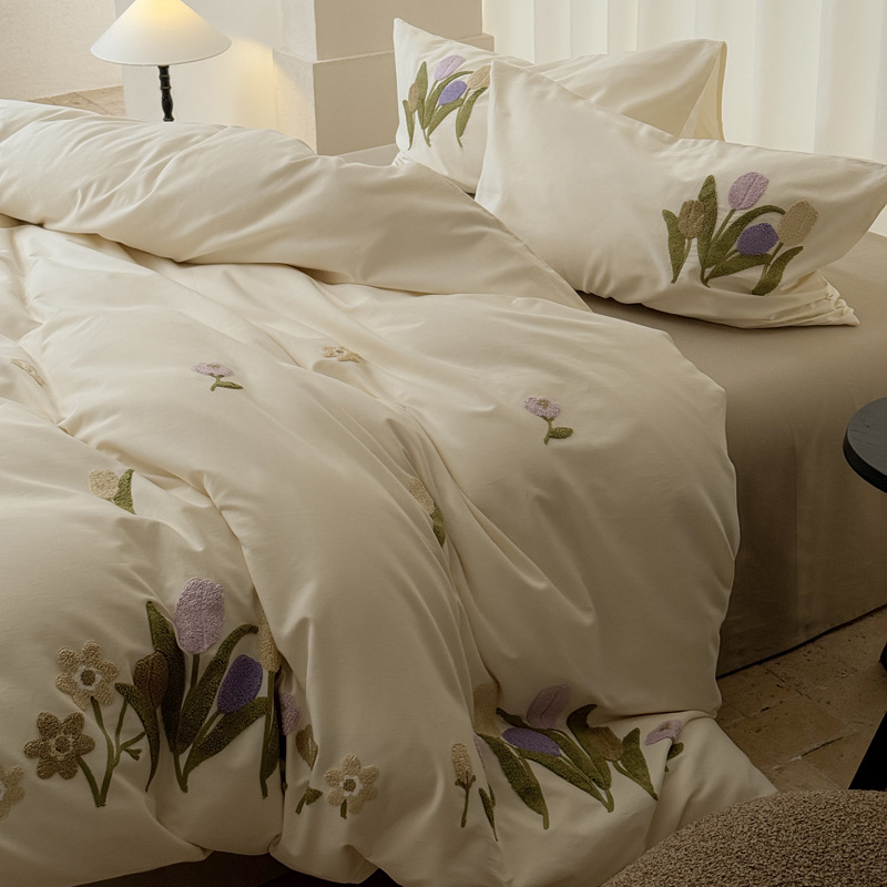 Cotton Bedding Set, A-Class, 100s, Floral Pattern