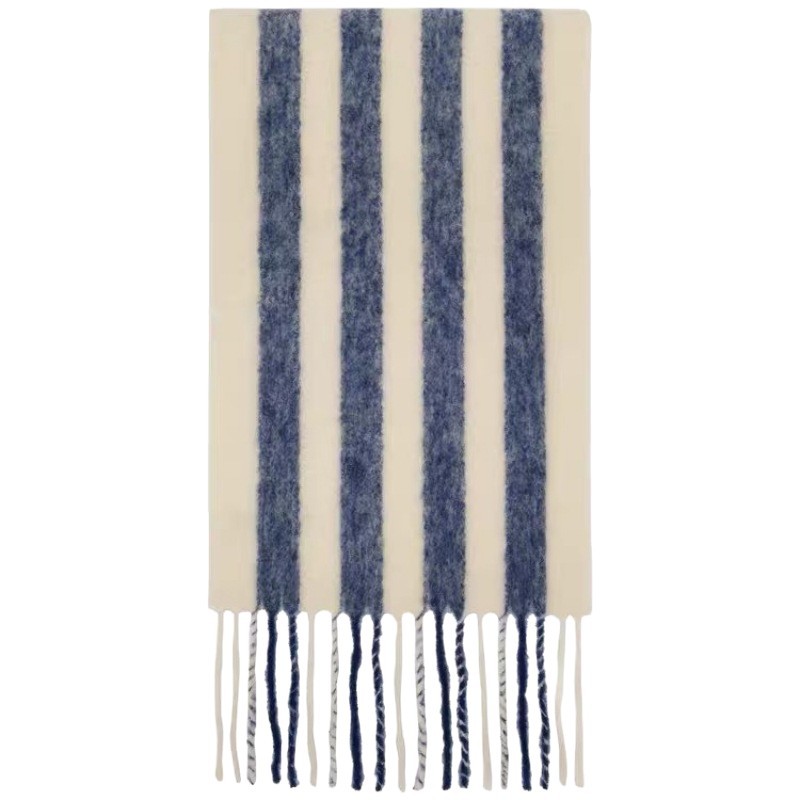 Striped scarf made from mohair and alpaca wool, 250x40cm