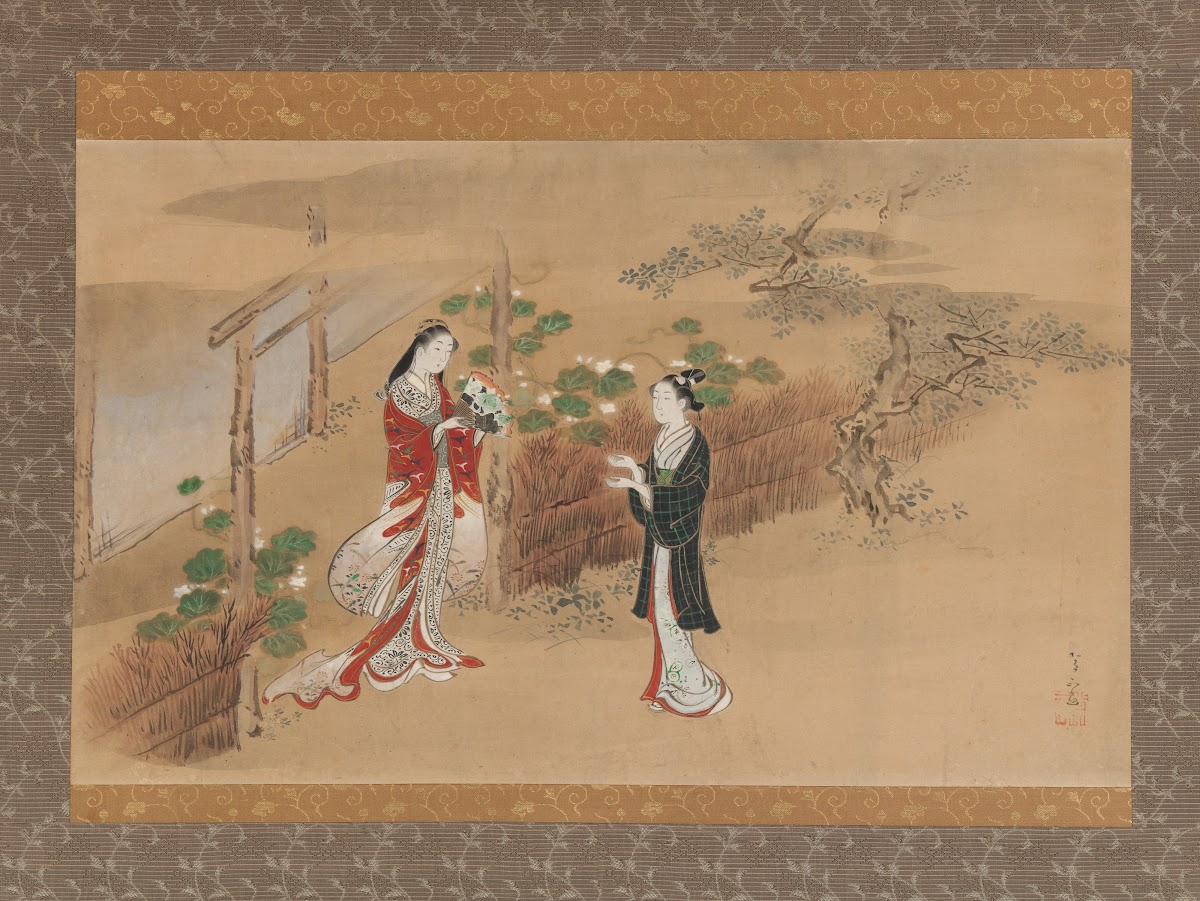 Evening Faces Chapter From The Tale Of Genji Genji Monogatari 18th Century