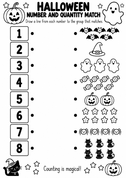 Halloween Number and Quantity Match