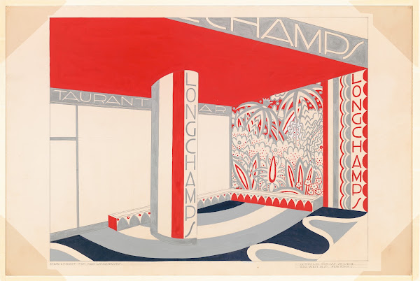 Design drawing for Manhattan House Longchamps Restaurant corner of 3rd Avenue an