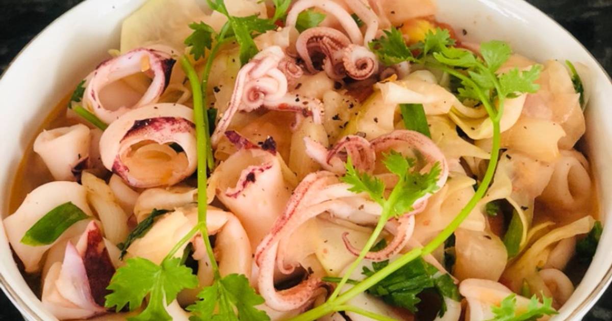 Mực xào su hào