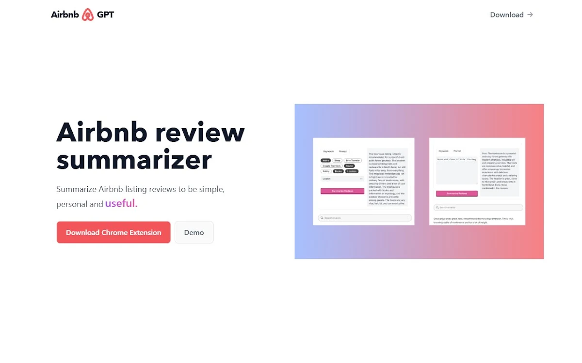 Captura de Airbnb Review Summarizer