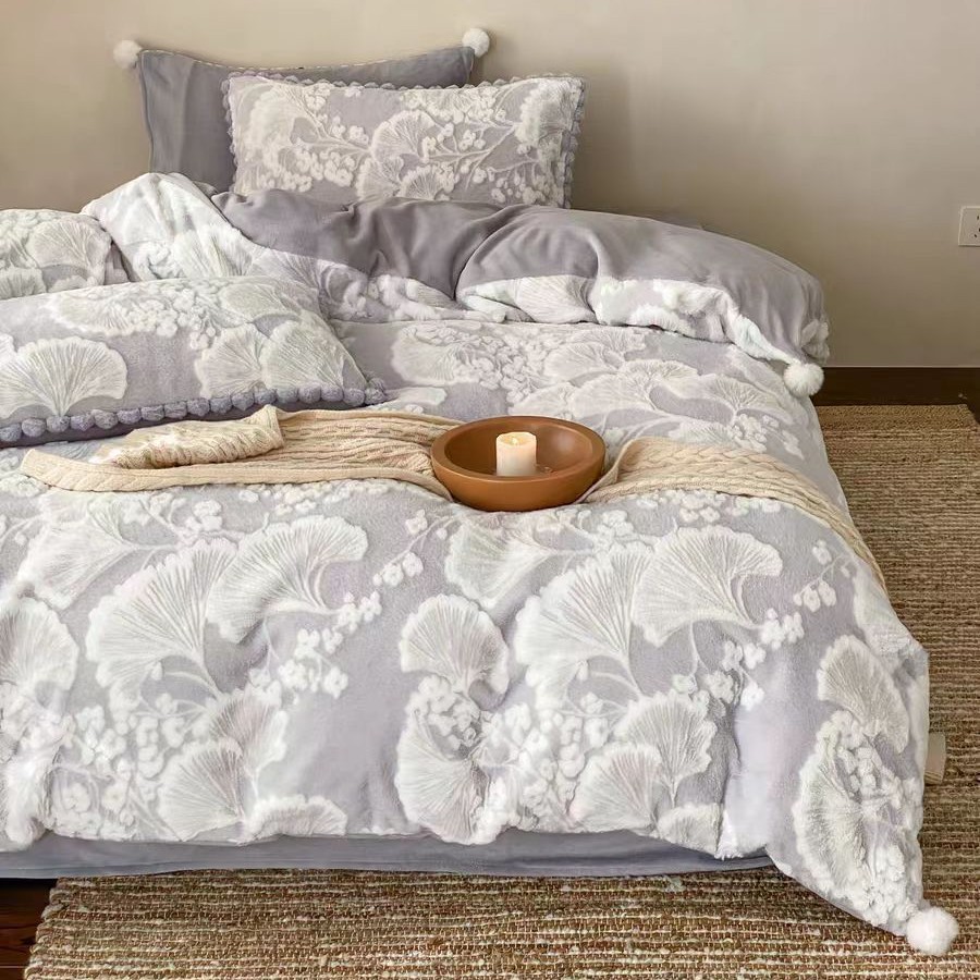 Milk fiber fleece bedding set, extra heavy, warm