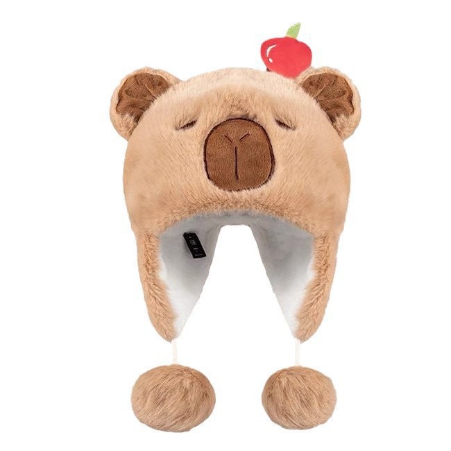 Warming plush hat with ear protection