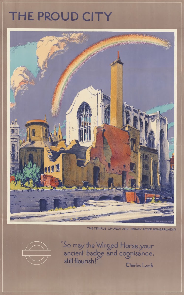 The Proud City  The Temple Church and Library After Bombardment