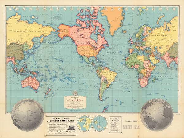 Hagstroms Map Of The World 1942