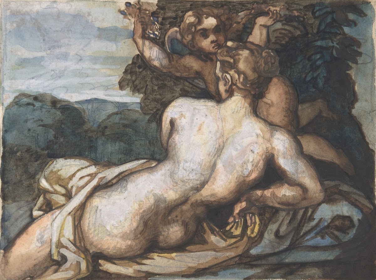 Venus and Cupid in a Landscape after Annibale Carracci 181617