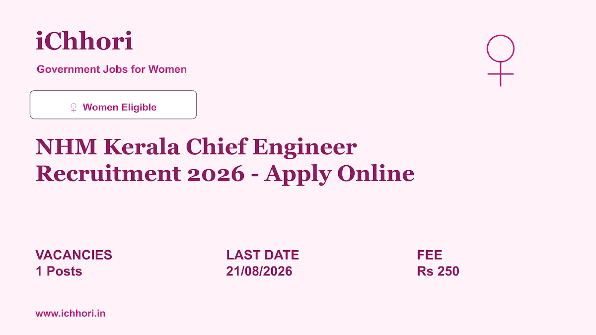 NHM Kerala Chief Engineer Recruitment 2026 - Apply Online - iChhori