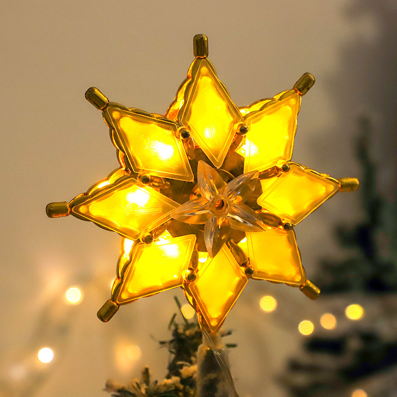 LED-Weihnachtsbaum-Spitze Stern oder Achtzackiger Stern