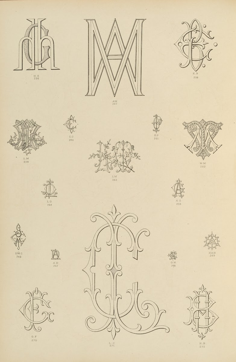 Album de chiffres  monogrammes couronnes de noblesse francaises et etrangeres Pl