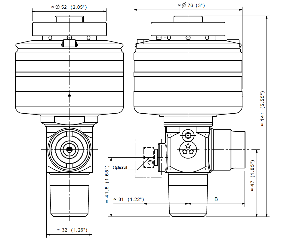 D385S High Pressure Pneumatic Valve soft seat 4mm orifice 