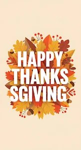 Modern Thanksgiving Greeting Autumn Leaves Cluster Design