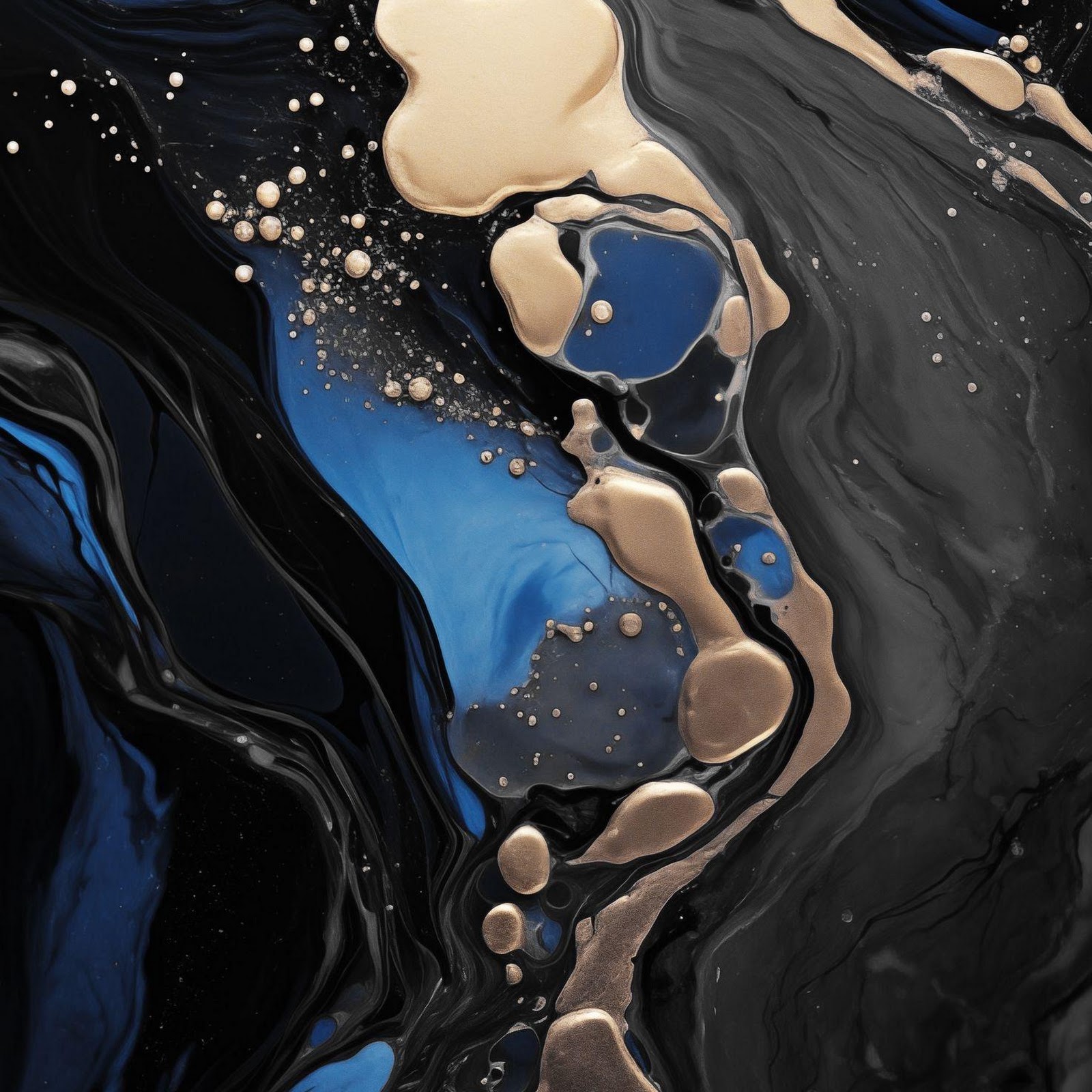 Download Abstract Dark Fluid Marble Art 2K iPhone