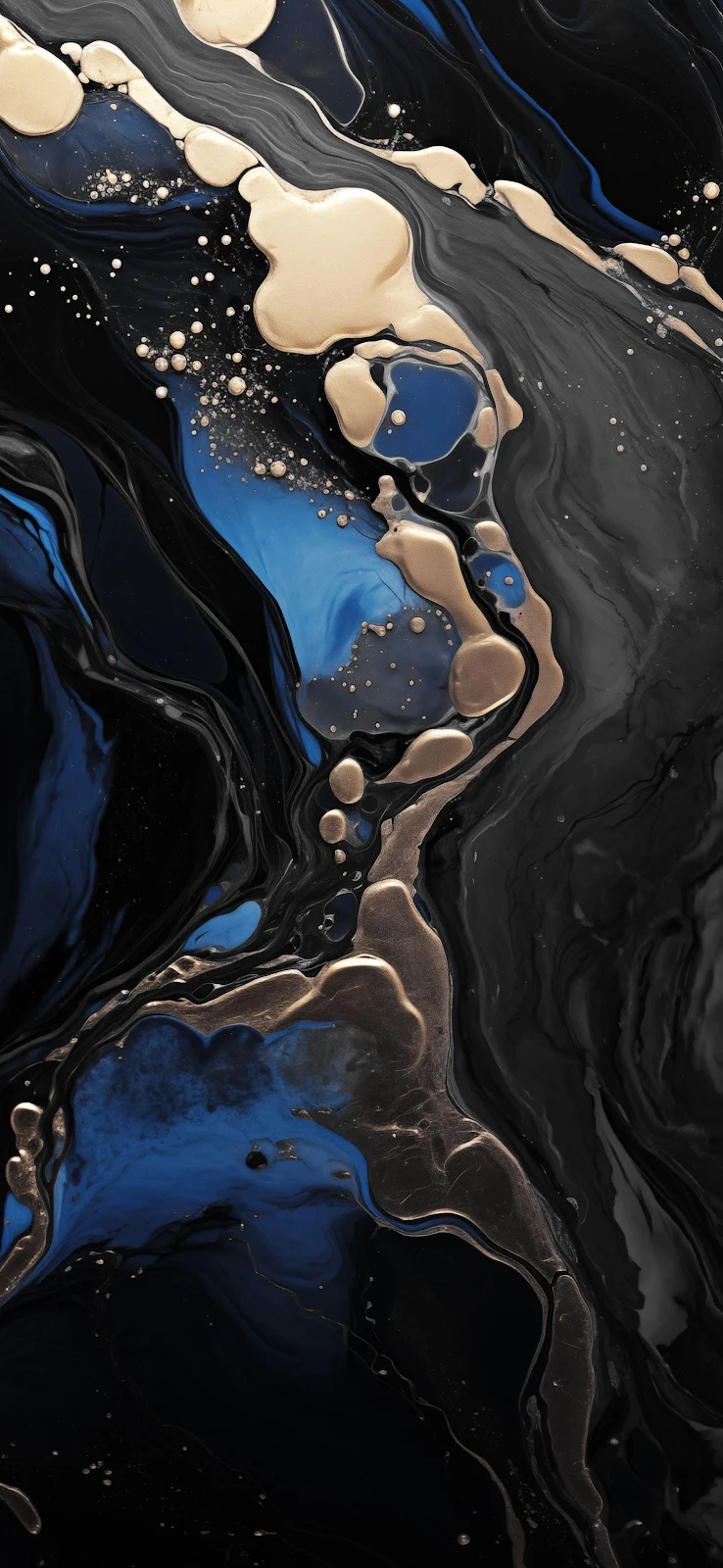 Abstract Dark Fluid Marble Art - Fluid Acrylic Painting 2K iPhone Wallpaper (1474x3195)
