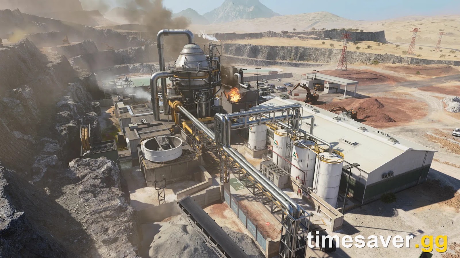Aerial view of a Modern Warfare 4 multiplayer map — the kind of air-support killstreak payoff you earn by filling your Killstreak Meter