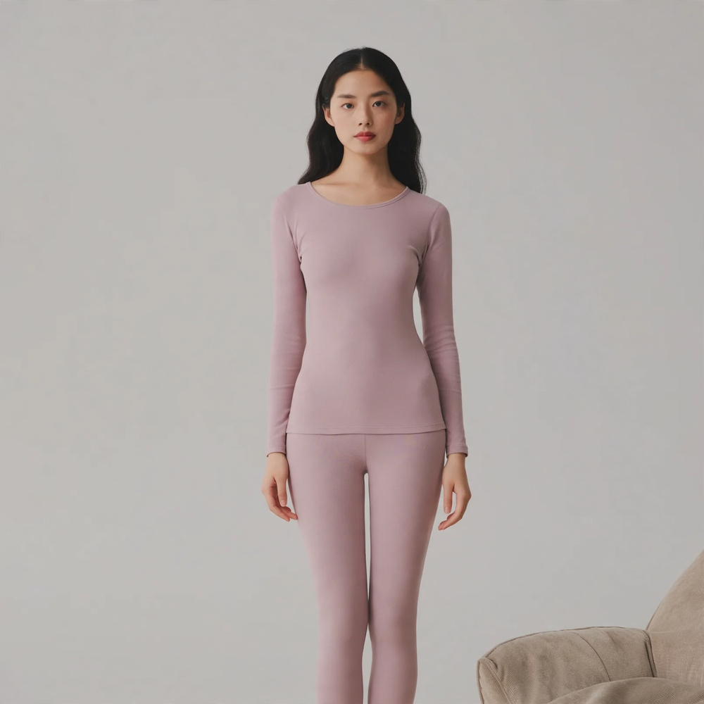 Women's Thermal Underwear Set, 280g Cotton, Antibacterial
