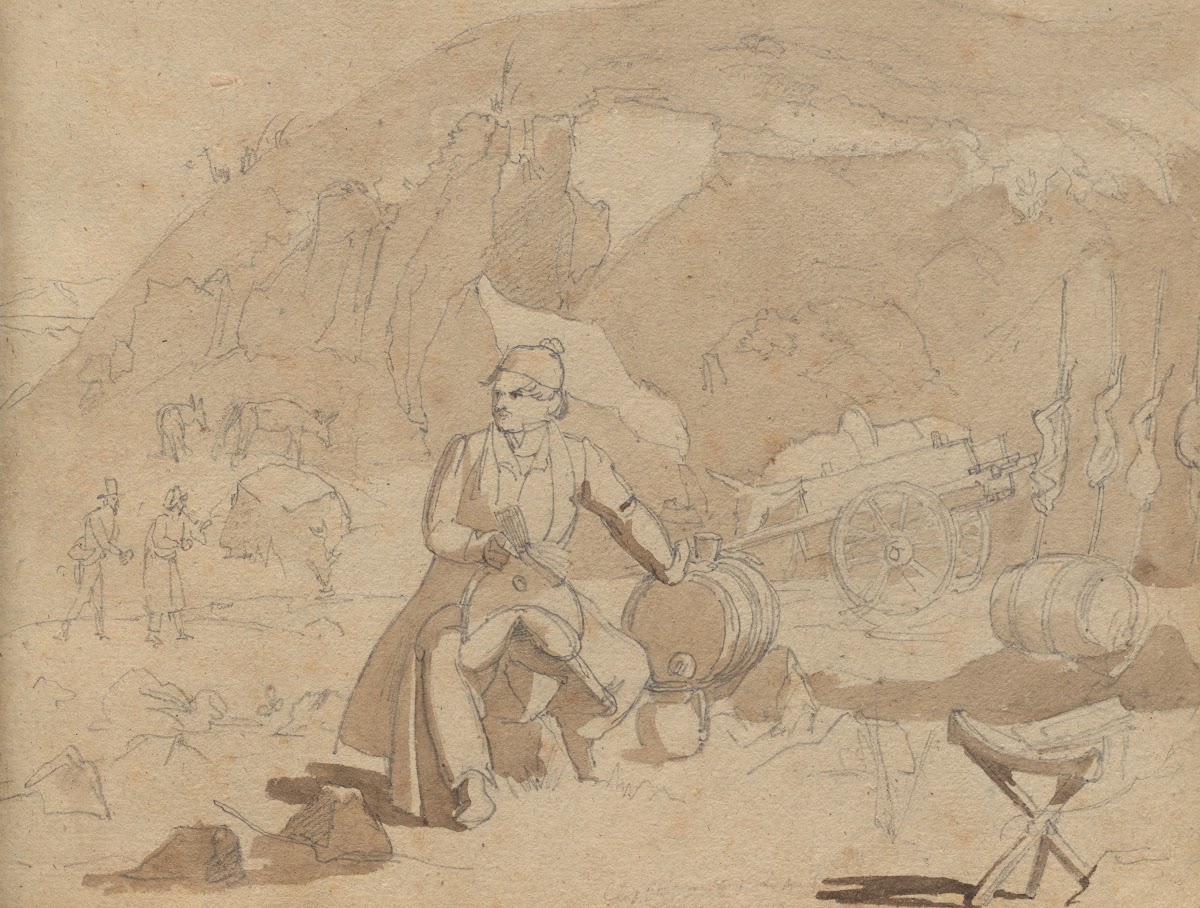 Album with Views of Rome and Surroundings Landscape Studies page 39a Figure in a
