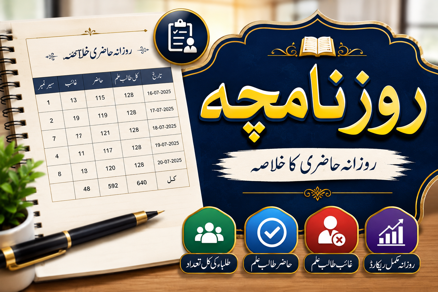 Daily Attendance Summary Roznamcha