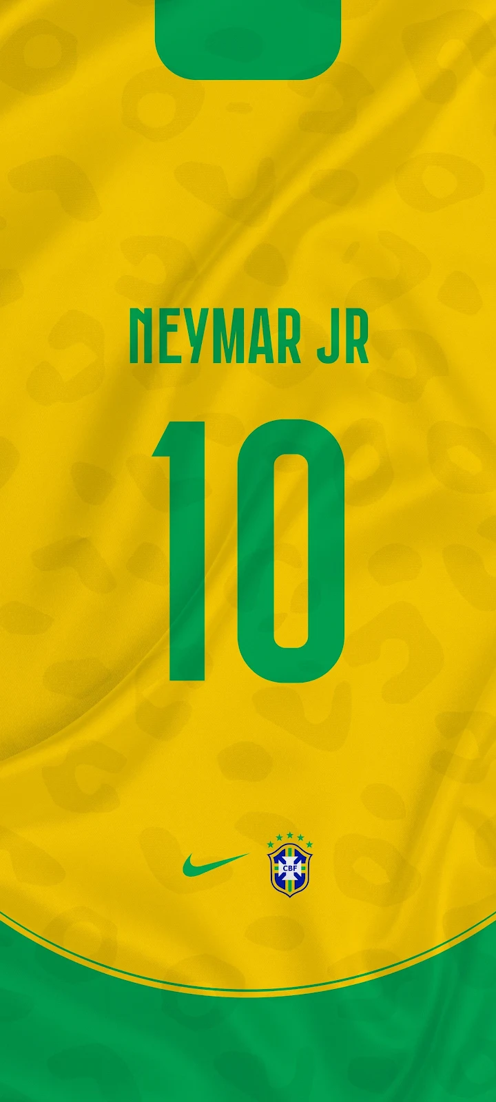 Neymar Jr Brazil Number Ten Jersey - Graphic Illustration 2K iPhone Wallpaper (1843x4096)