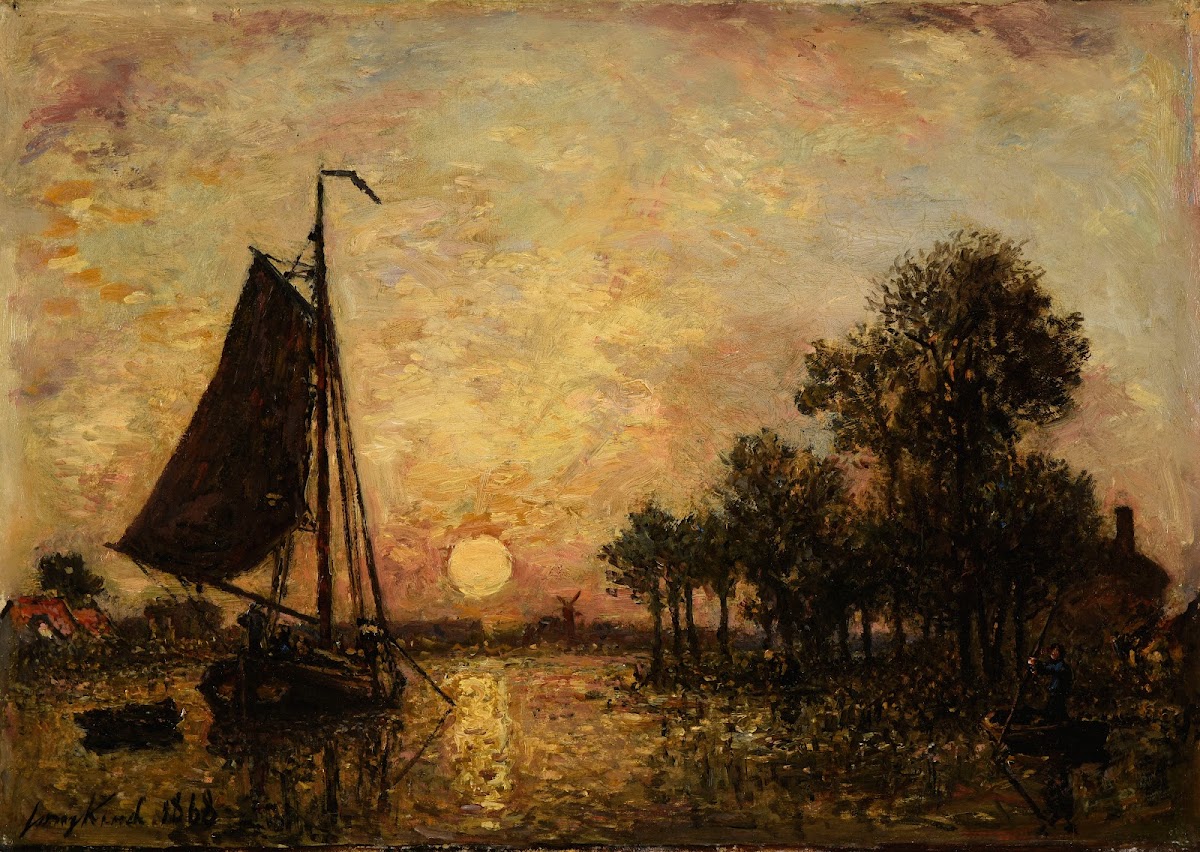 Coucher de soleil en Hollande 1868