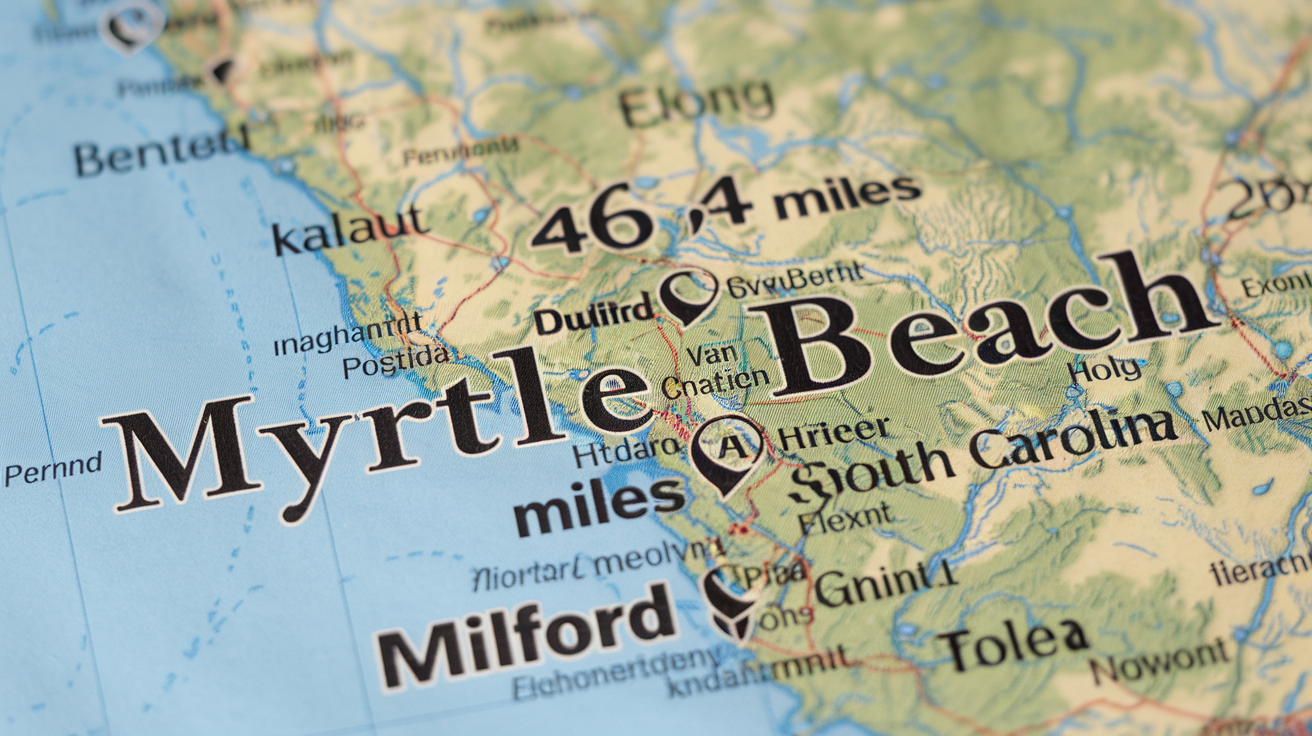 How Far Is Myrtle Beach from Milford, PA?