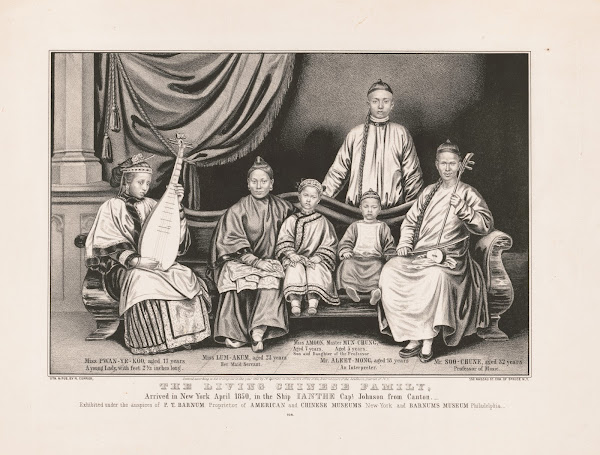 The living Chinese family arrived in New York April 1850 in the ship Ianthe Capt