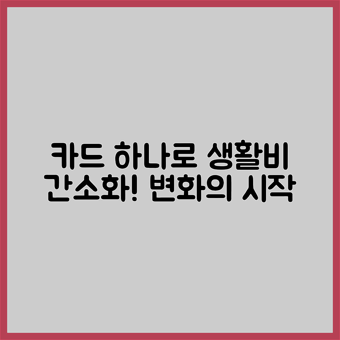 생활비를 카드 하나로 묶었을 때 생기는 변화