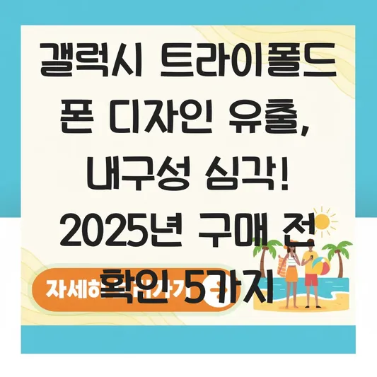 갤럭시 트라이폴드 폰 디자인 유출 정보 및 폴더블 스마트폰 내구성 확인 대표 이미지