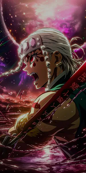 Demon Slayer, Tengen Uzui, Anime, Swordsman Full HD iPhone Wallpaper Background