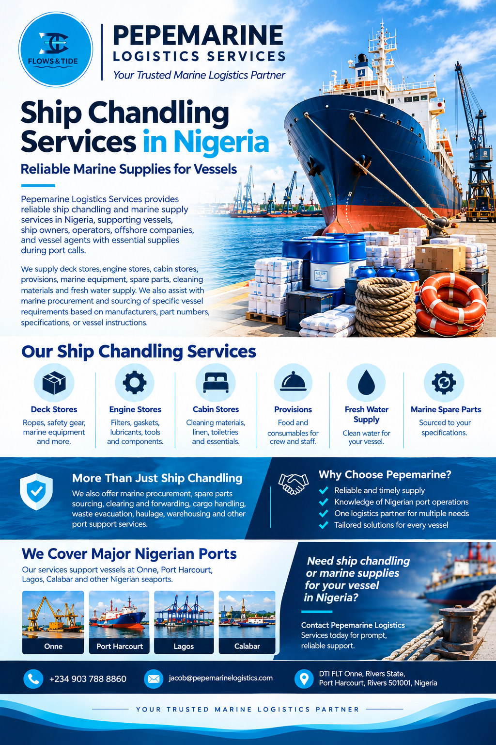 Ship Chandling Services in Nigeria: Reliable Marine Supplies for Vessels
