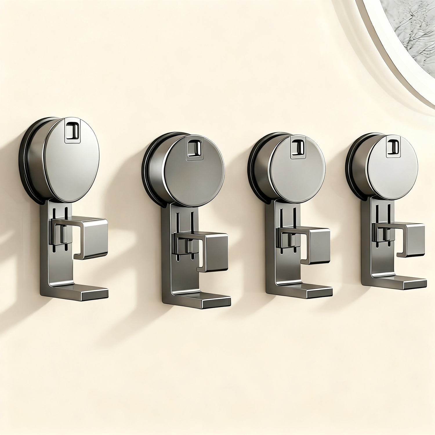 Suction cup hooks for sinks, adjustable